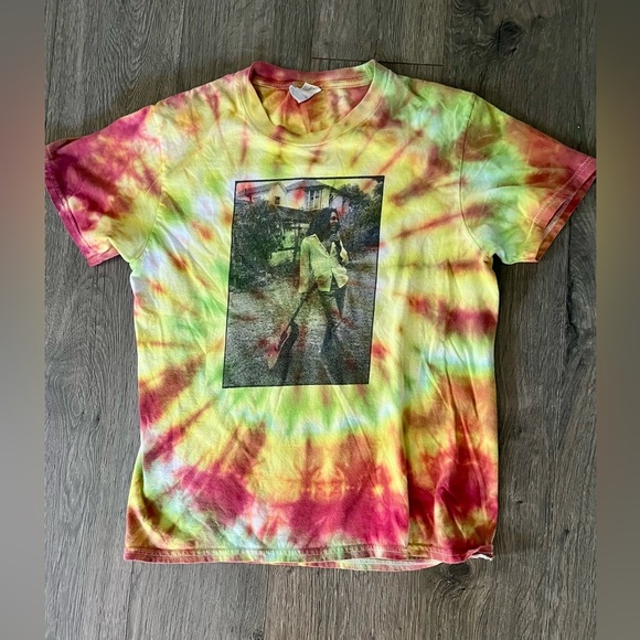 Bob Marley Tie Dye Graphic T-Shirt Youth Large Reggae Legend Rastafarian Rasta - Picture 1 of 3